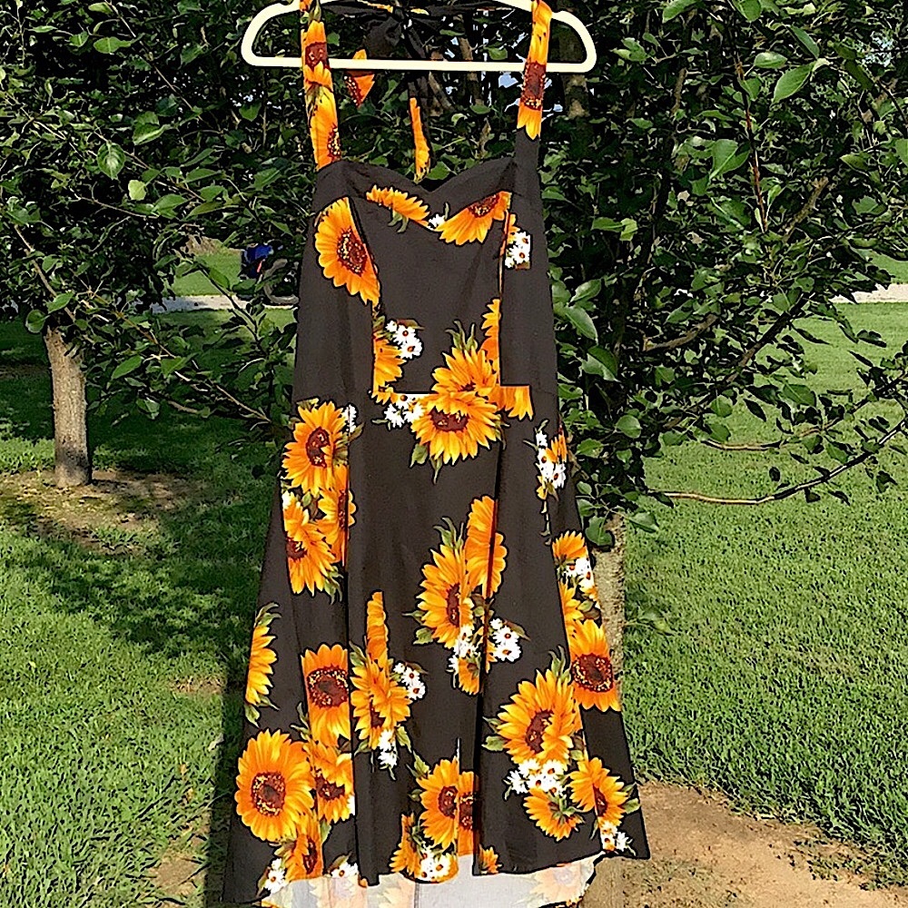 Topdress Sunflower Retro Corset Halter Dress 2XL